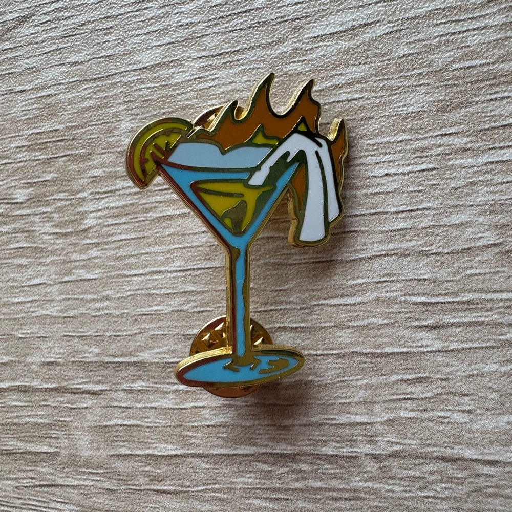 Strike gently Molotov cocktail pin